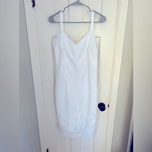 White House Black Market Size 12 White Lace Slip Dress